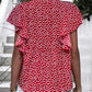 Floral Print Ruffle Sleeve Blouse