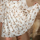 Plus Size Floral Bubble Sleeve Square Neck Ruffled Dress