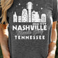 Gray NASHVILLE Music City Graphic Print T Shirt