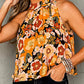 Floral Print Knotted Halter Neck Sleeveless Top