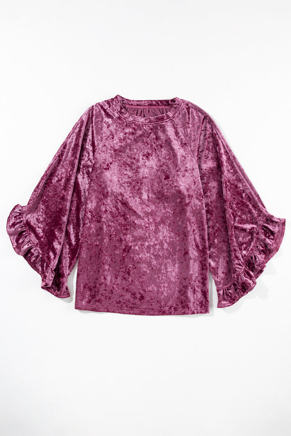 Dahlia Velvet Pagoda Sleeve Crew Neck Top