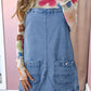 Pocketed Adjustable Straps Denim Overall Dress