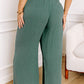 Plus Size Textured Frayed Edge Wide Leg Pants