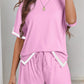 Contrast Trim Tee and Shorts Set
