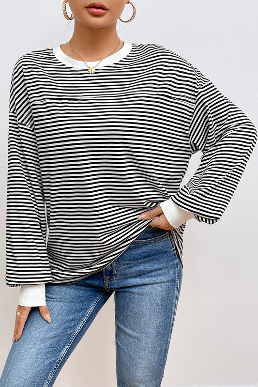 Print Drop Shoulder Loose Sweatshirt