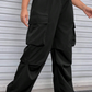 Plus Size Flap Pocket Elastic Waist Cargo Pants