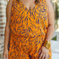 Plus Size Tiger Print Sleeveless V Neck Romper