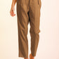 Button Flap Pocket High Waisted Linen Pants