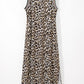 Contrast Striped Trim Leopard Sleeveless Maxi Dress