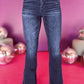 Wash High Waist Split Flared Jeans