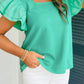 Flutter Sleeve Square Neck Top