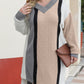 Mixed Boucl Color Block Plus Size Sweater Dress