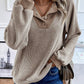 Color Contrast Ribbed Loose Fit Long Sleeve Top