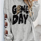 GAME DAY Sequin Rugby Football Drop Shoulder Sweatshirt