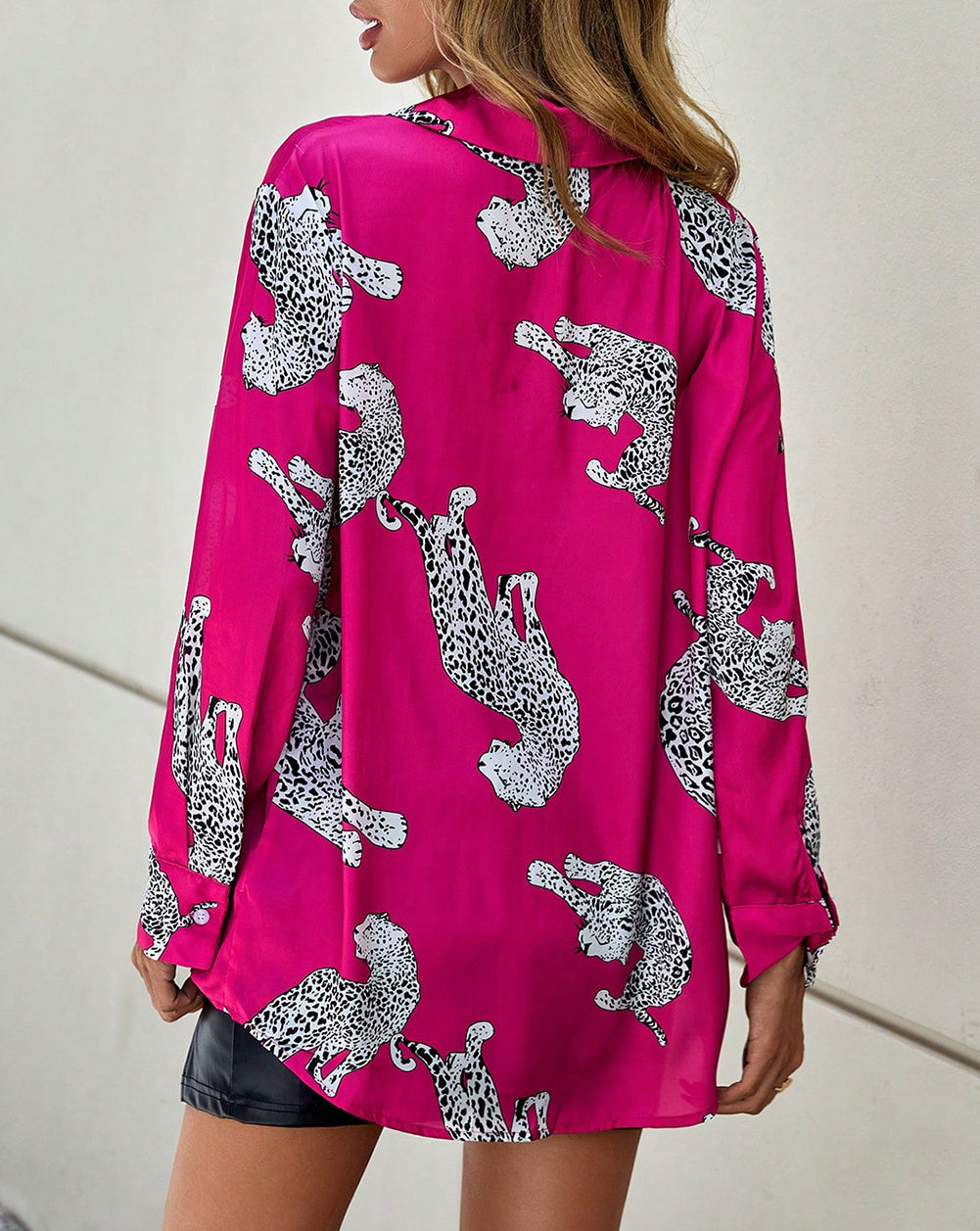 Lively Leopard Print Button Front Shirt