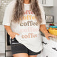 Coffee Letter Print Vintage Plus Size T-shirts