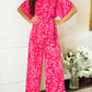 Leopard Loose Sleeve Belted Wide Leg Jumpsuit