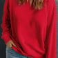 Solid Crew Neck Drop Shoulder Plus Size Sweatshirt