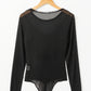 Mesh Long Sleeve Slim Fit Bodysuit