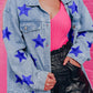 Sequin Star Flap Pocket Denim Jacket
