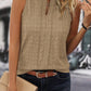 Lattice Textured Split Neck Tank Top