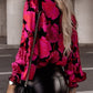 Floral Shirred Cuffs Long Sleeve Shirt