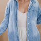 Plus Size Chest Pocket Button-Up Denim Shacket
