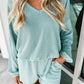 Corded V Neck Slouchy Top Pocketed Shorts Set