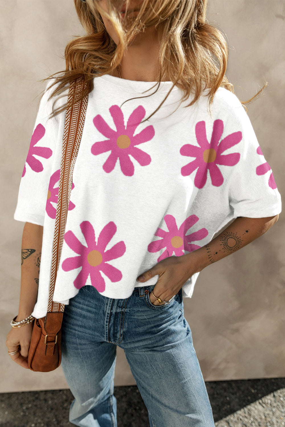 Daisy Flower Printed Casual T Shirt