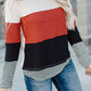 Stylish Colorblock Splicing Stripes Top