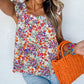 Floral Square Neck Flutter Tank Top