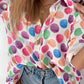 Polka Dot Buttoned Long Sleeve Shirt