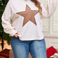 Star Shape Studded Crew Neck Plus Size T Shirt