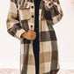 Plaid Button-Down Flap Pocket Long Shacket
