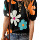 Flower Print Bubble Sleeve Tee