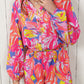 Bold Graffiti Print Shirt Button Romper