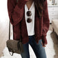Chunky Waffle Knit Oversized Collar Cardigan