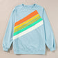 Rainbow Colorblock Striped Pullover Sweatshirt