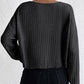 Lettuce Cuffs Drop Shoulder Loose Ribbed Knit Top