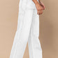 High Waist Flap Pocket Wide-Leg Jeans