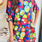 Abstract Printed Collared Neck Half Sleeve Shift Dress
