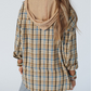 Waffle Knit Patchwork Hooded Plaid Shacket