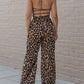 Print Halter Neck Backless Wide Leg Jumpsuit