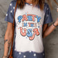 4th of July PARTY IN THE USA Bleached T Shirt