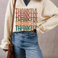 THANKFUL Graphic Colorblock Edge Oversized Thanksgiving Sweatshirt