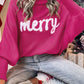 Merry Letter Embroidered High Neck Sweater