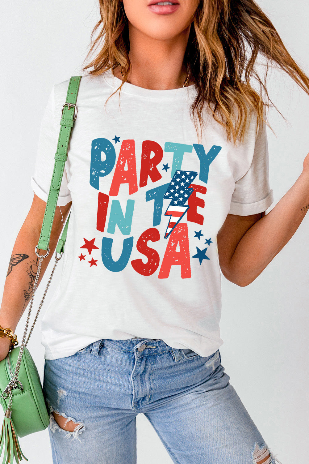 PARTY IN THE USA American Flag Bolt Graphic Tee