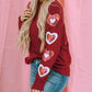 Sequined Heart Printed Sleeves Valentine Fashion Top
