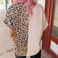 Contrast Leopard Color Block Blouse