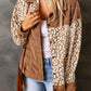 Leopard Print Corduroy Long Sleeve Jacket